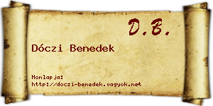 Dóczi Benedek névjegykártya