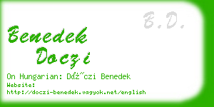 benedek doczi business card